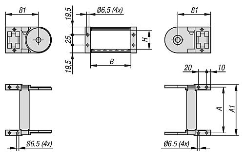 ANSCHLUSSELEMENT, H=45, B=150, POLYAMID – Bild 2