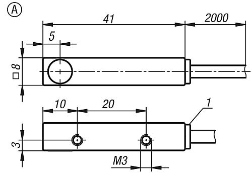 NÄHERUNGSSCHALTER INDUKTIV, RUND, FORM:A, KUNSTSTOFF, PUR-KABEL – Bild 2