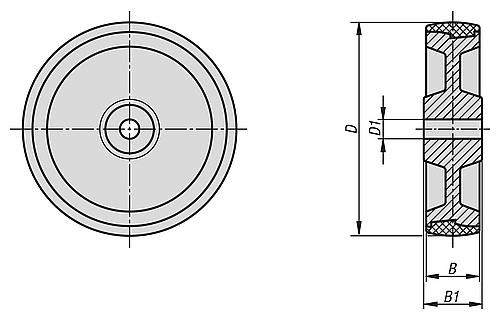 POLYAMIDRAD OHNE FESTSTELLSYSTEM POLYAMID, OHNE GEHÄUSE, D=150, B=40 – Bild 2