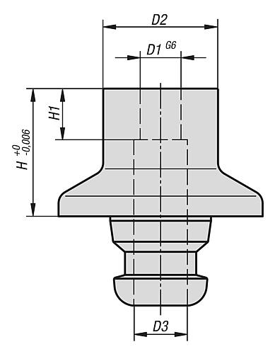 5-ACHS-REDUKTIONSADAPTER UNILOCK, EINTEILIG SYSTEMGRÖßE 80MM, FORM:A, H=50, D1=16, D2=40, – Bild 2